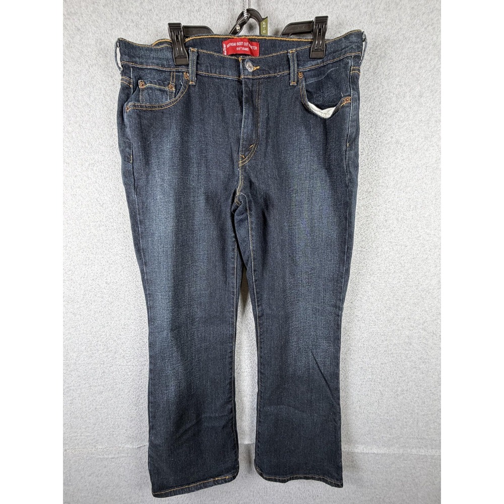 Levi's 515 Boot Cut Jeans Womens 16M Blue Dark Wash Stretch Denim Mid Rise